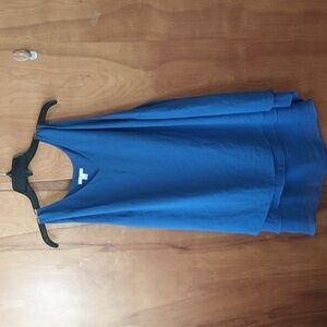 (A1-4) ROYAL blue V Neck Layered Flowing Swing tank, size 26/28W Cato